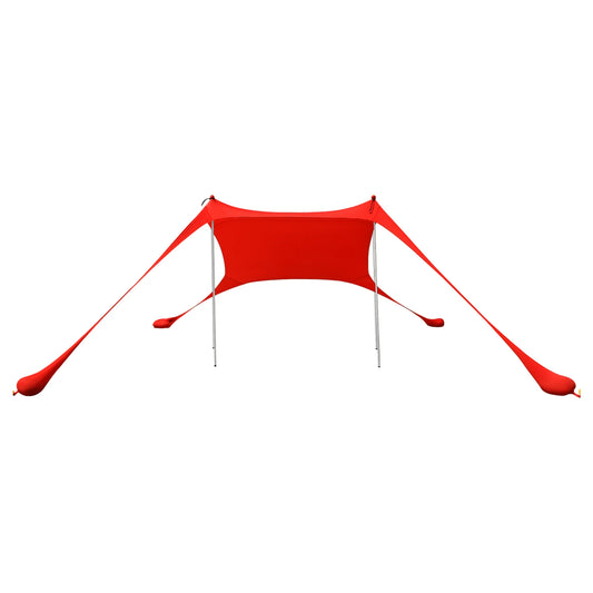 Hot Sell Portable Beach Canopy Tent Sunshade Polyester Fiber Easy Setup Outdoor Shelter for Camping Picnic Fishing Shelter Red