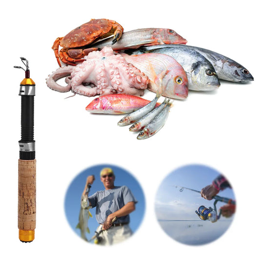 Telescoping Ice Fishing Rod Set Carbon Fiber Ice Fishing Rod and Reel Combo