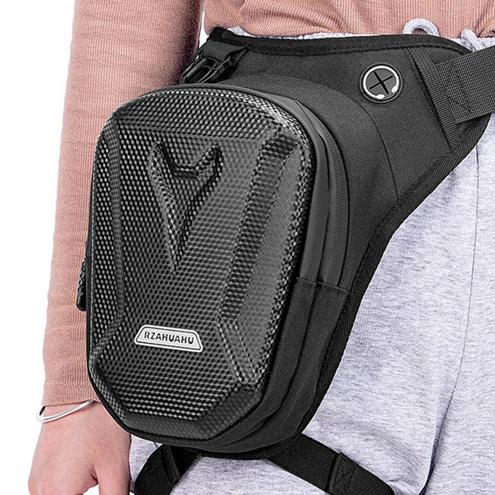 Motorcycle Drop Leg Side Bag EVA Polyester Hard Shell Waterproof Waist Bag