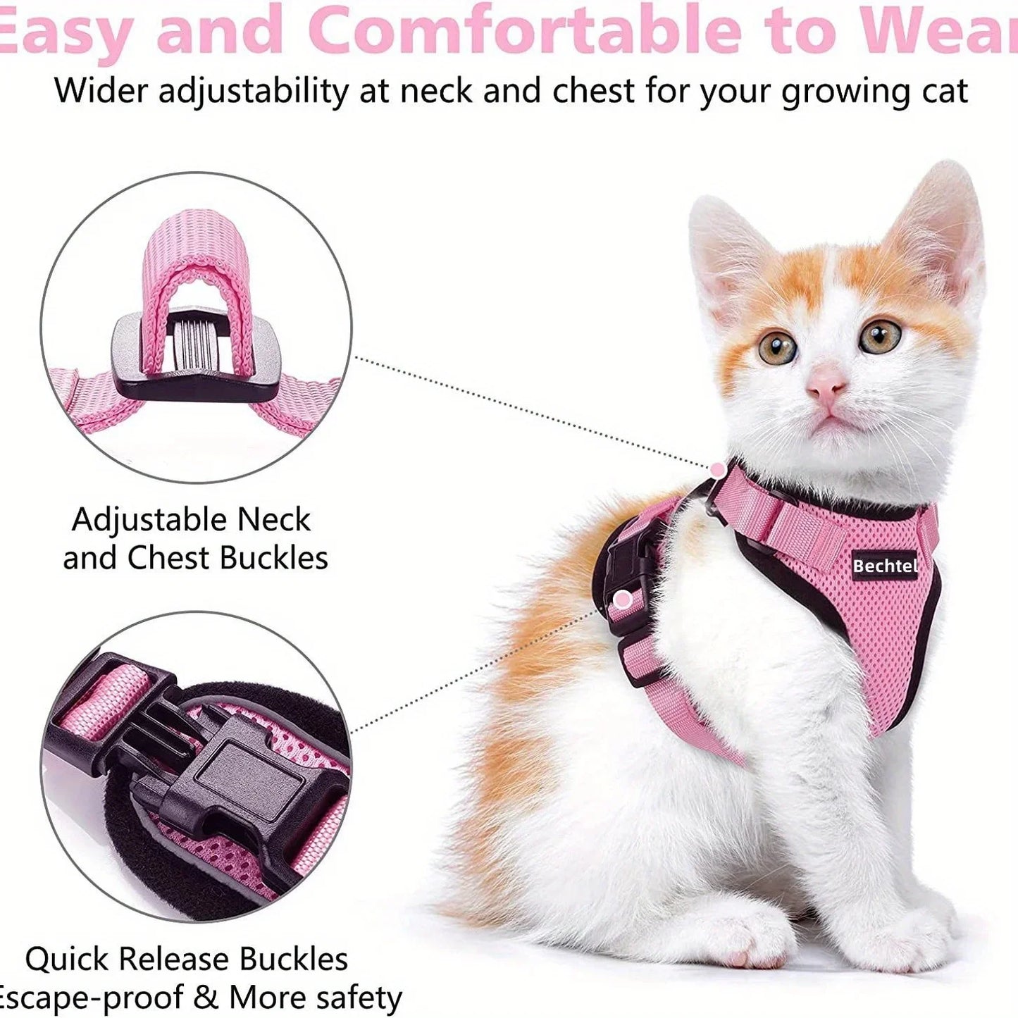 Cat Leash Non-Slip Adjustable Leash /Vest