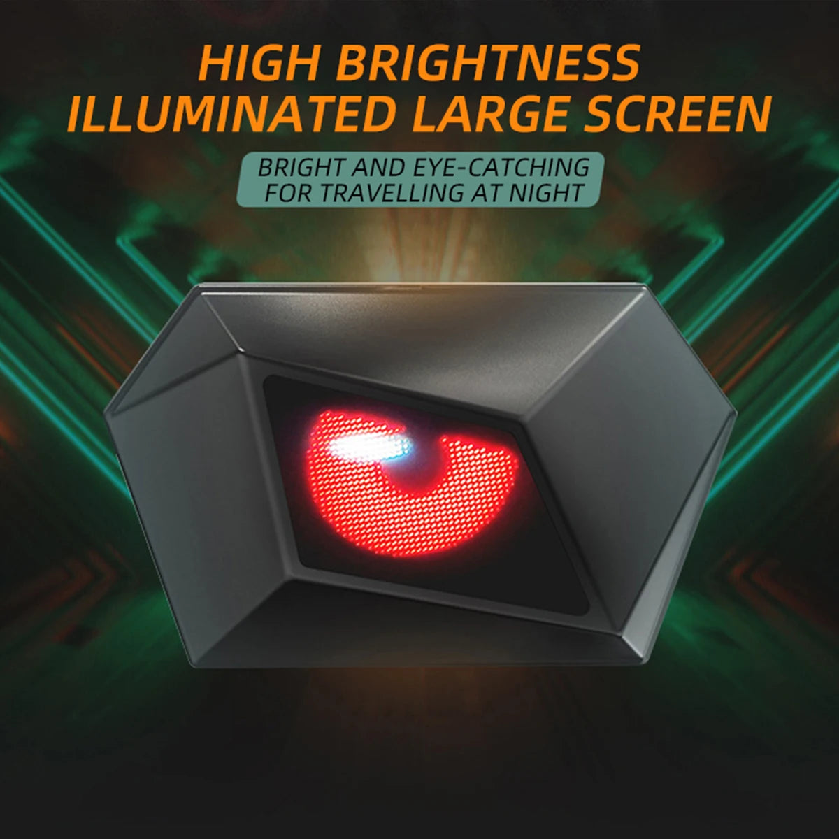 Devil's Eye LED Motorcycle Backpack DIY Screen Bluetooth Control Waterproof Fashion Hard Shell Riding Bag