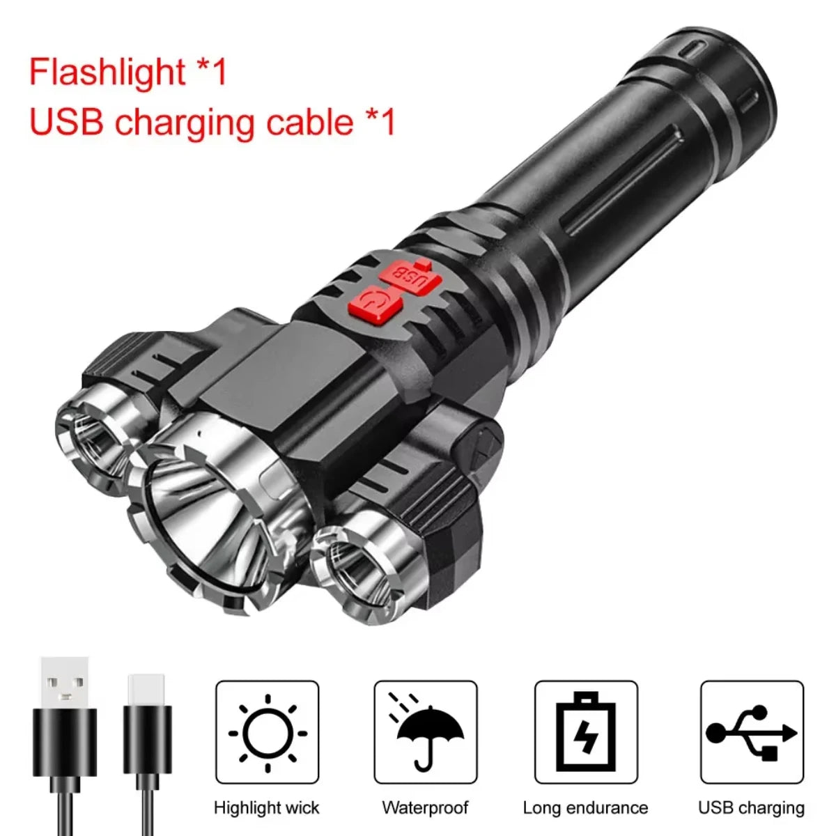 3LED Strong Waterproof LED Flashlight