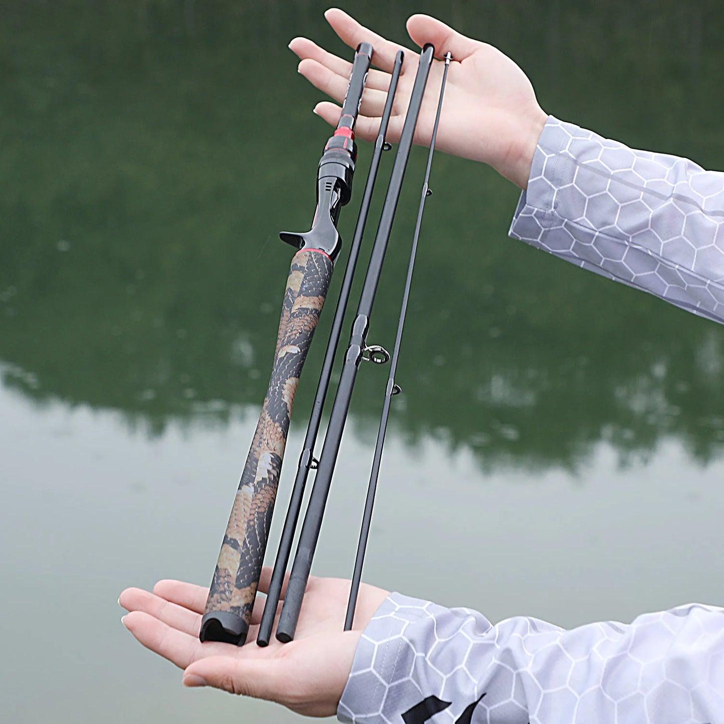 Sougayilang 1.8m/1.98m/2.1m Spinning Casting Fishing Rod Ultralight Weight Carbon Fiber