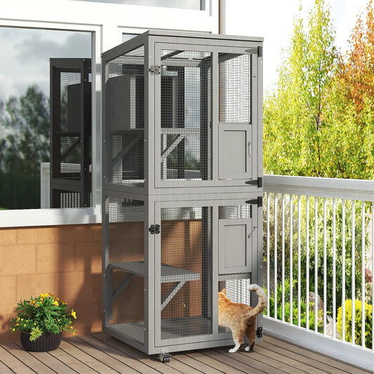 Cat Catio Outdoor Enclosure, 4 Tiers