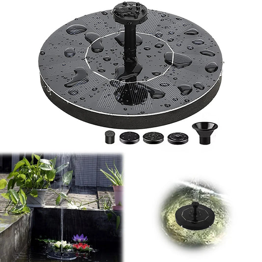 1W Floating Solar Powered Water Fountain Pump with 6 Nozzles