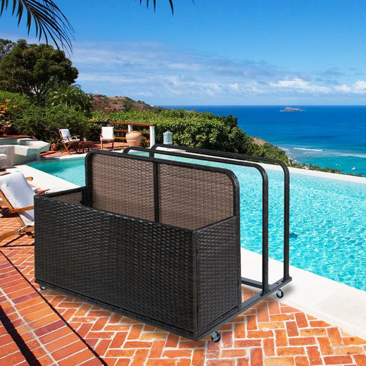 Outdoor Storage Solution with Convenient Mobility Poolside Float Storage
