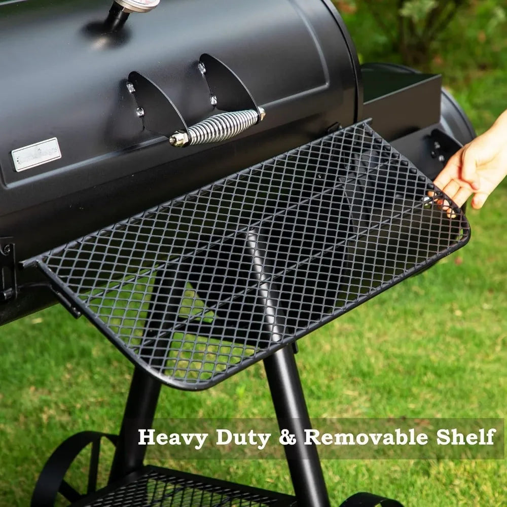 Heavy-Duty Charcoal Smoker Grills Extra Large Outdoor BBQ Gill with Offset Smoker