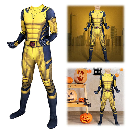 Superhero Cosplay Costume 3D Superhero Cosplay Bodysuit Wolverine Cosplay Costume
