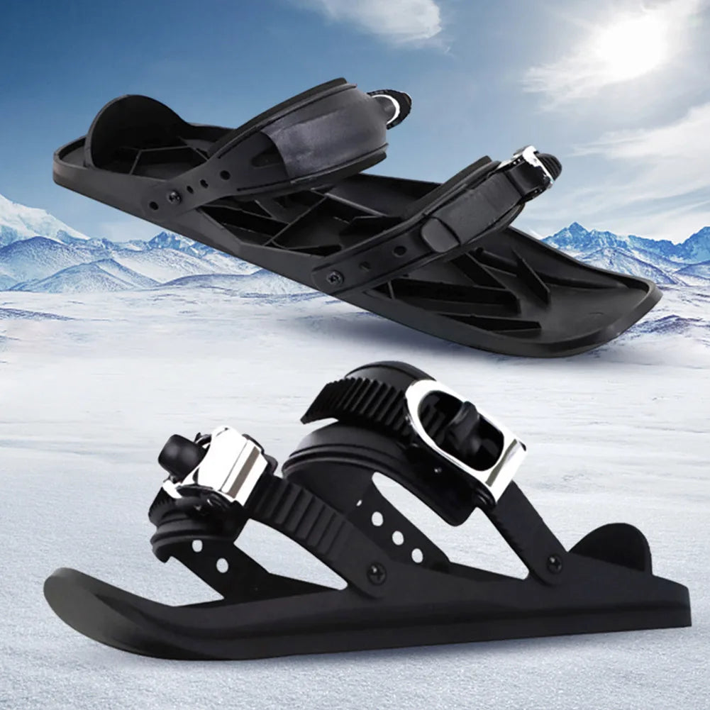 Mini Short Ski Skates Short Mini Skating Ski Shoes Adjuatable Short Snow Skateboard for Winter Outdoor Sports