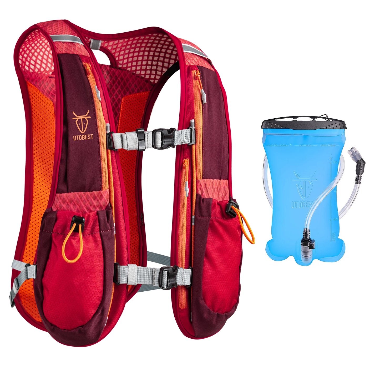 UTOBEST 2-Pack 5L Running Vest with 1.5L Hydration Reservoir Set