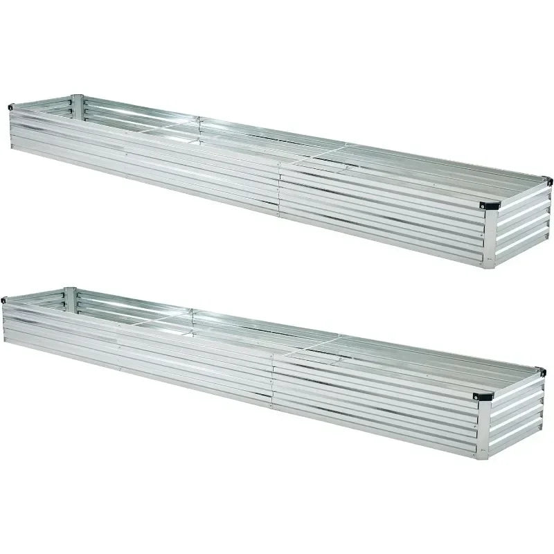 outdoor furniture (2 Pack) Galvanized Raised Garden Bed
