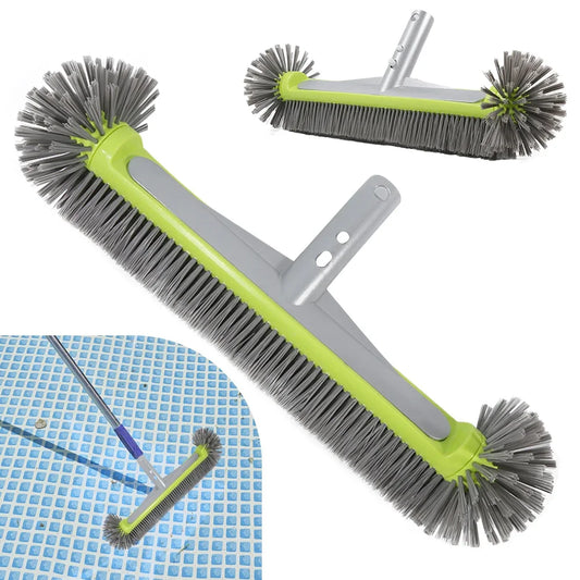 17.5 Inch Pool Brush Head with Round Ends Swimming Pool Scrub Brushes Cleaning Brush Head for Cleaning Pool Walls