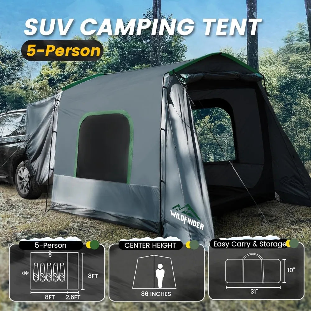 SUV Tent, 5-9 Person Rectangle Car Tent for Family, Waterproof & Windproof