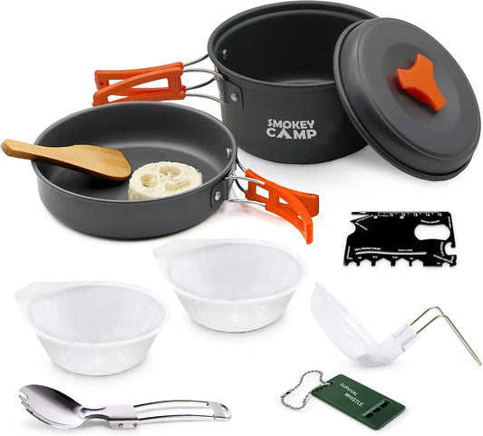 Camping Cookware Mess Kit Set with Stove