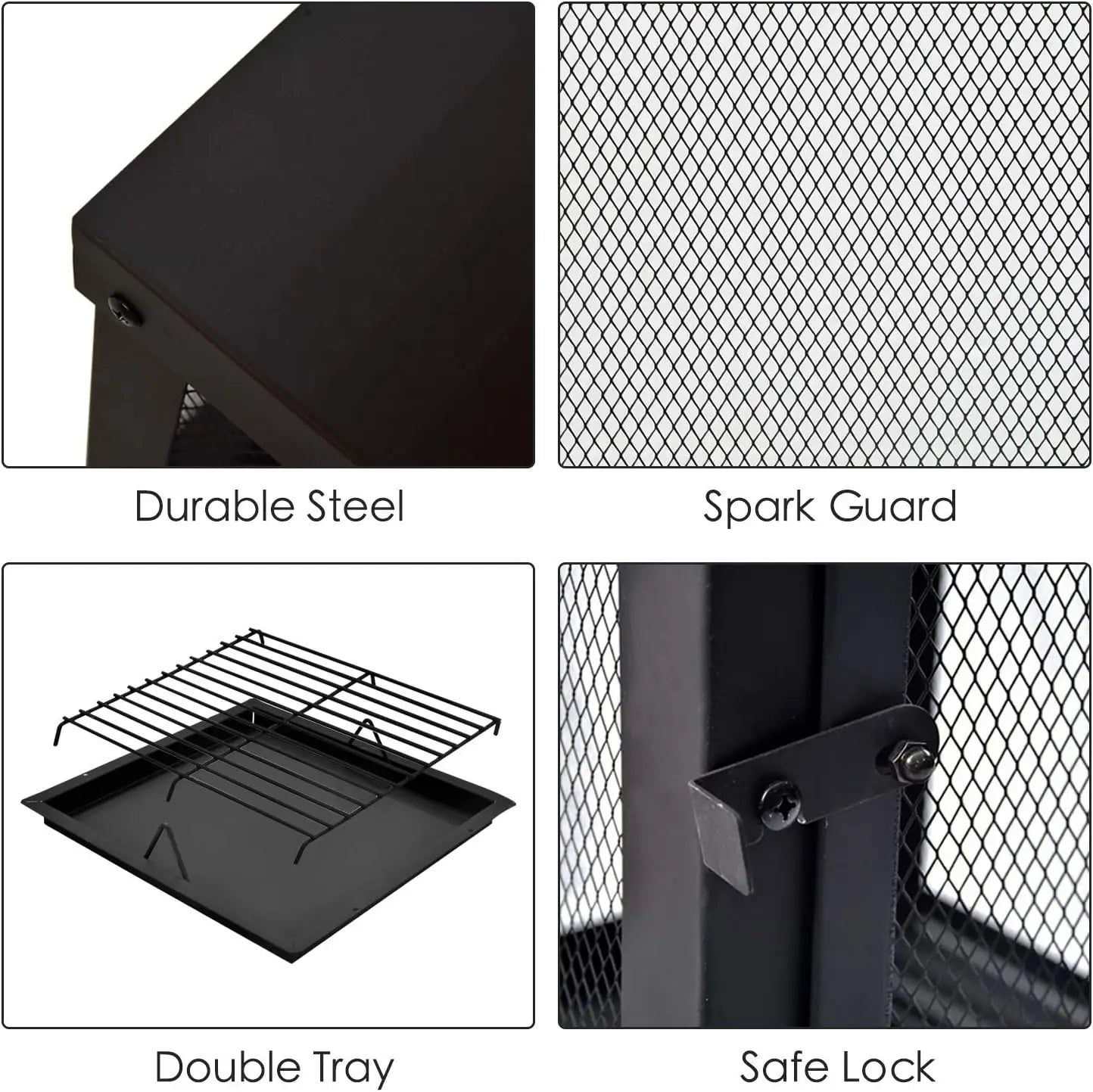 Large Fire Pits Wood Burning 44'' High Chimineas Fire Pit Steel Big Outdoor Pagoda Style Firepits Bowl