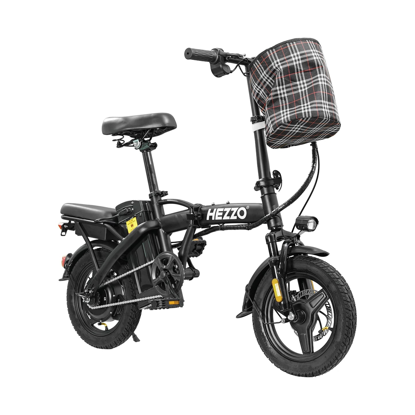 Folding Electric Bike for Adult With Basket 350W Foldable Electric Bicycle 48V 10.4AH Commuting Lightweight Cycling Escooter