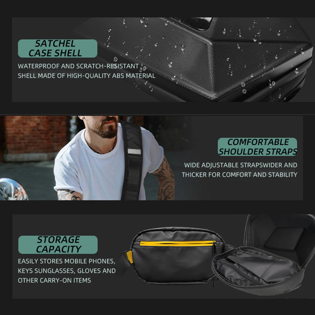 Devil's Eye LED Motorcycle Backpack DIY Screen Bluetooth Control Waterproof Fashion Hard Shell Riding Bag