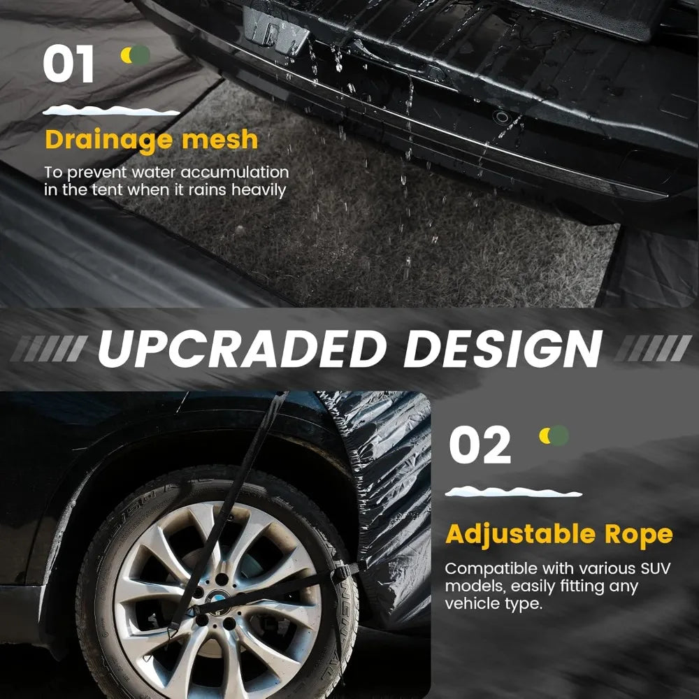 SUV Tent, 5-9 Person Rectangle Car Tent for Family, Waterproof & Windproof