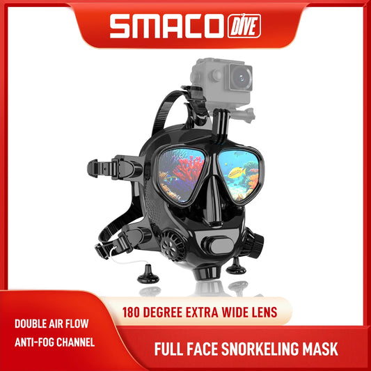 SMACO Full Face Scuba Diving Mask for Adults, Anti Fog Snorkeling Mask, Swimming Goggles, Snorkeling Gear, Freediving Snorkel