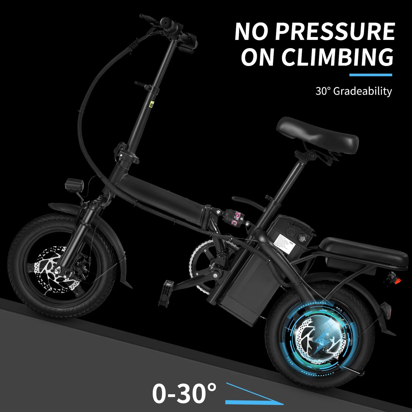 400W Dual Disc Brake Adult Foldable Electric Bicycle With  22 Mile Range 20MPH