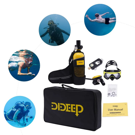 Mini 1L 0.9Qt Scuba Diving Tank 15-20 Minute Underwater Breath Device