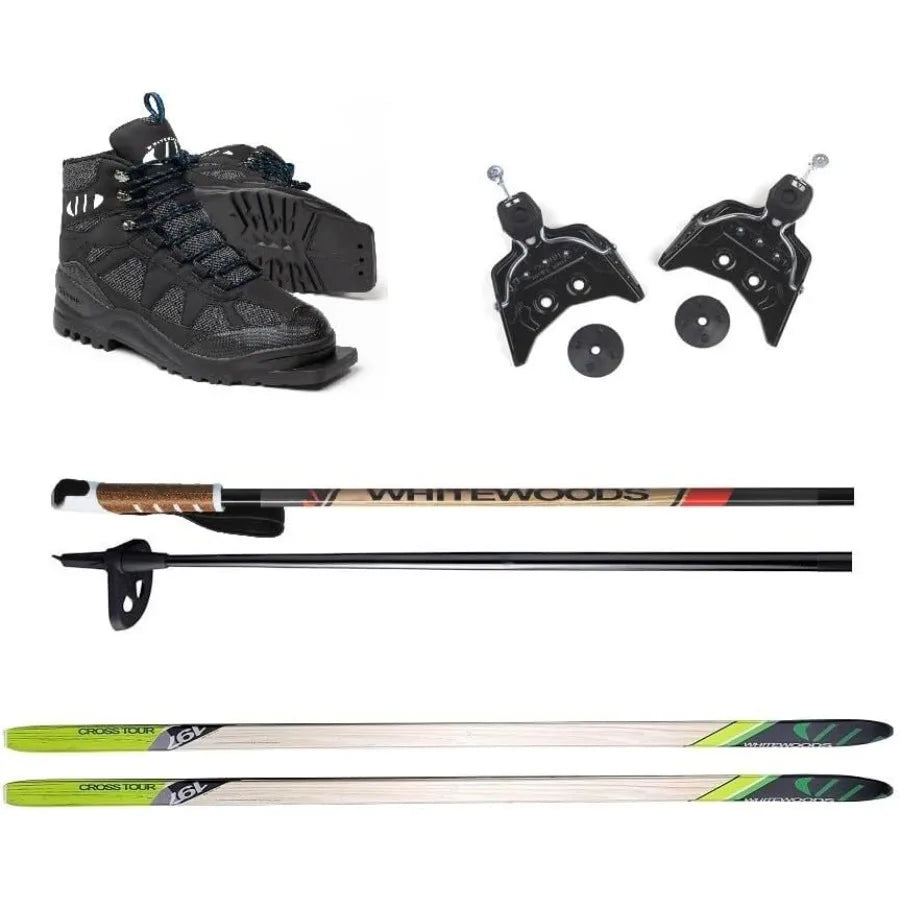 75mm 3Pin Cross Country Ski Package; Boots Bindings Poles Skis 177cm