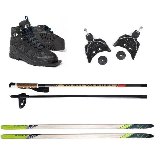 75mm 3Pin Cross Country Ski Package; Boots Bindings Poles Skis 177cm