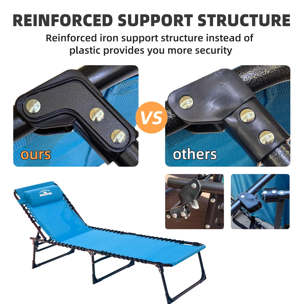 Tisetrail 2-Pack Chaise Lounge Chair 5 Positions