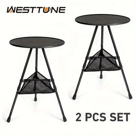 WESTTUNE 2 Pcs Set Camping Round Table
