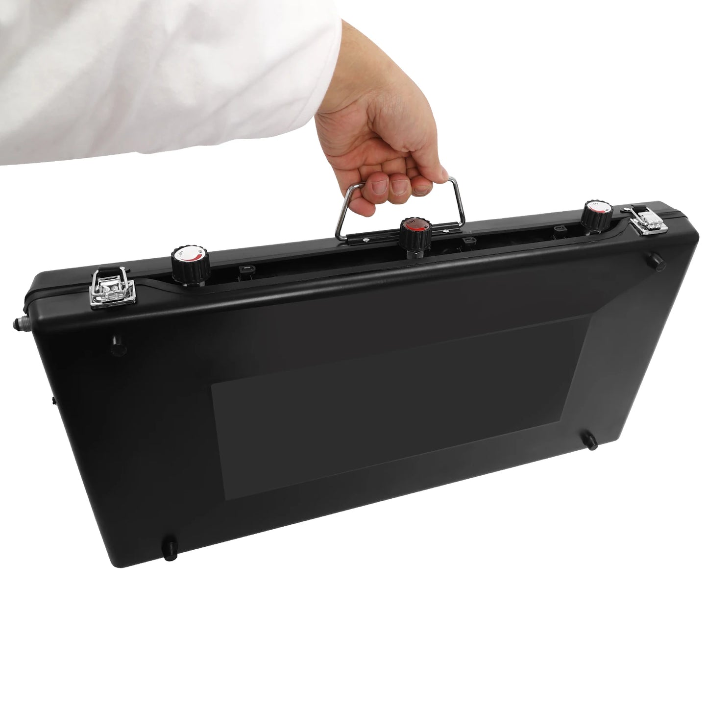 Portable Camping Stove with Griddle 3 Burner Propane Gas Stove Adjustable Windshield Folding