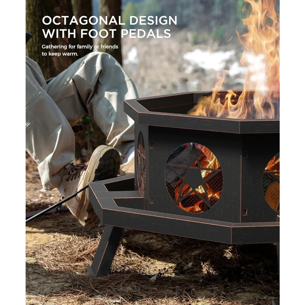 35 inch Fire Pit, Large Firepits / Octagonal Heavy Duty