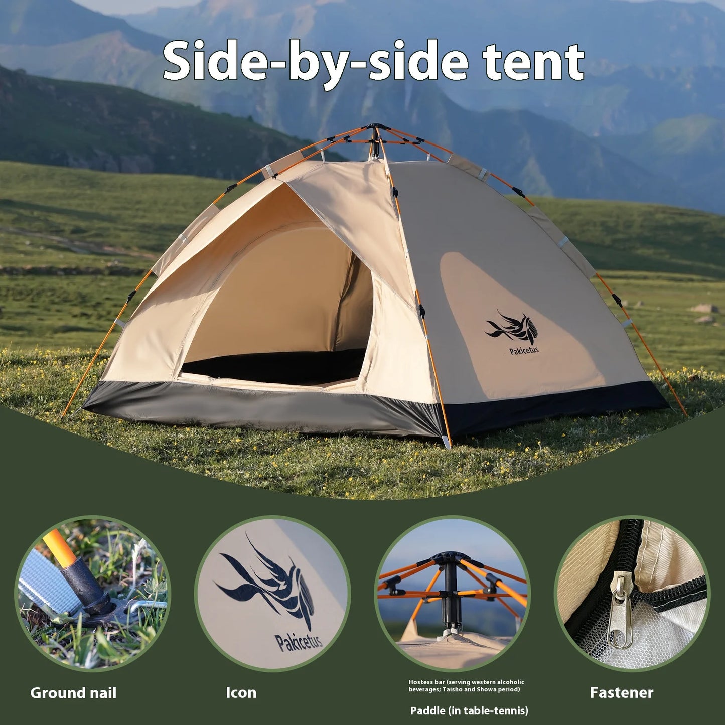 2-4 Person Camping Windproof Tents, Easy To Set Up