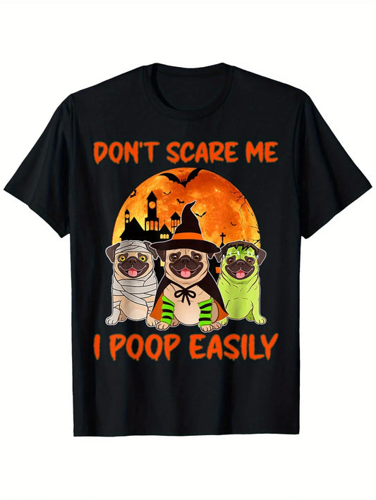 Happy Halloween Cute Three Puppy with Pumpkin Face T-Shirt