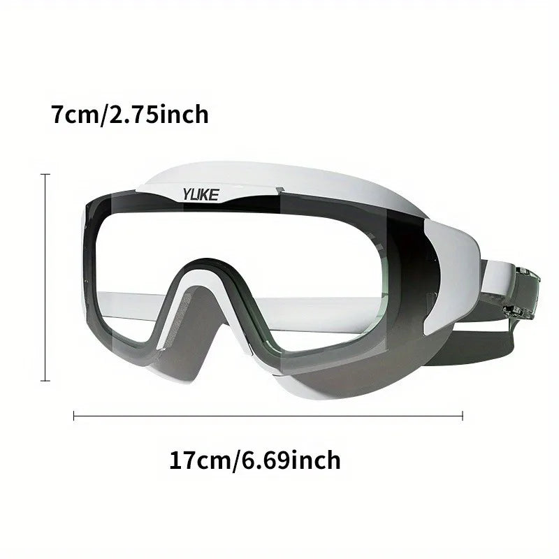 HD Waterproof & Anti-Fog Swimming Goggles - Electroplated Large Frame, Unisex Design