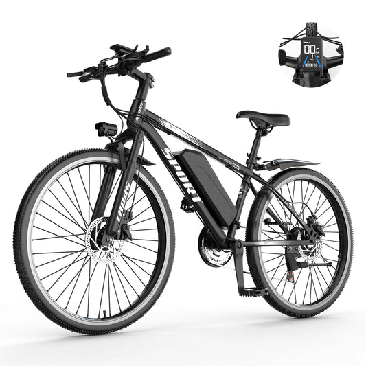 26''Electric Bike for Adults,700W Peak Motor,25MPH 35Miles Electric Mountain Bike, 360Wh Removable Battery, 7-Speed& LCD Display