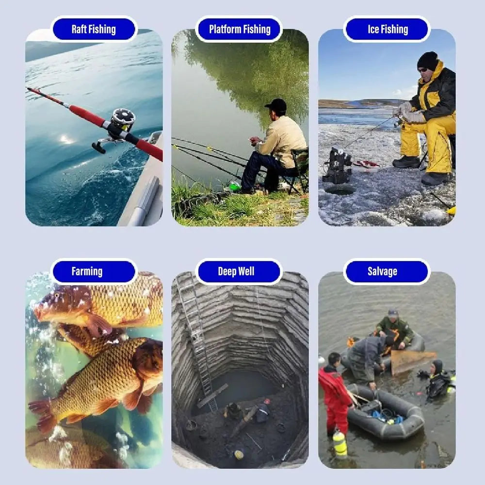 1080P Underwater Fishing Drone with 4.3 Screen, 220° Wide-Angle Lens, 30m Cable, 5MP Camera for Ice Fishing