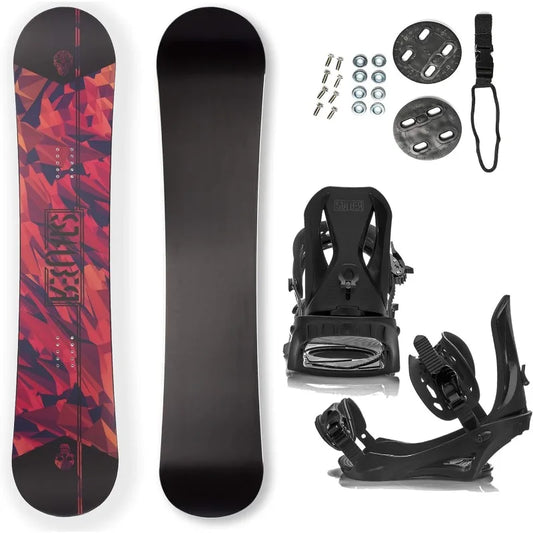 STAUBER Summit Snowboard & Binding Package Size 143,  Best All-Terrain, Twin Directional, Hybrid Profile Snowboard
