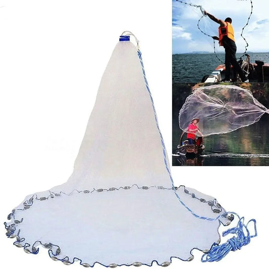 American Saltwater Fishing Cast Net 6ft Radius Casting Net With Heavy Duty Zinc Sinker Weight