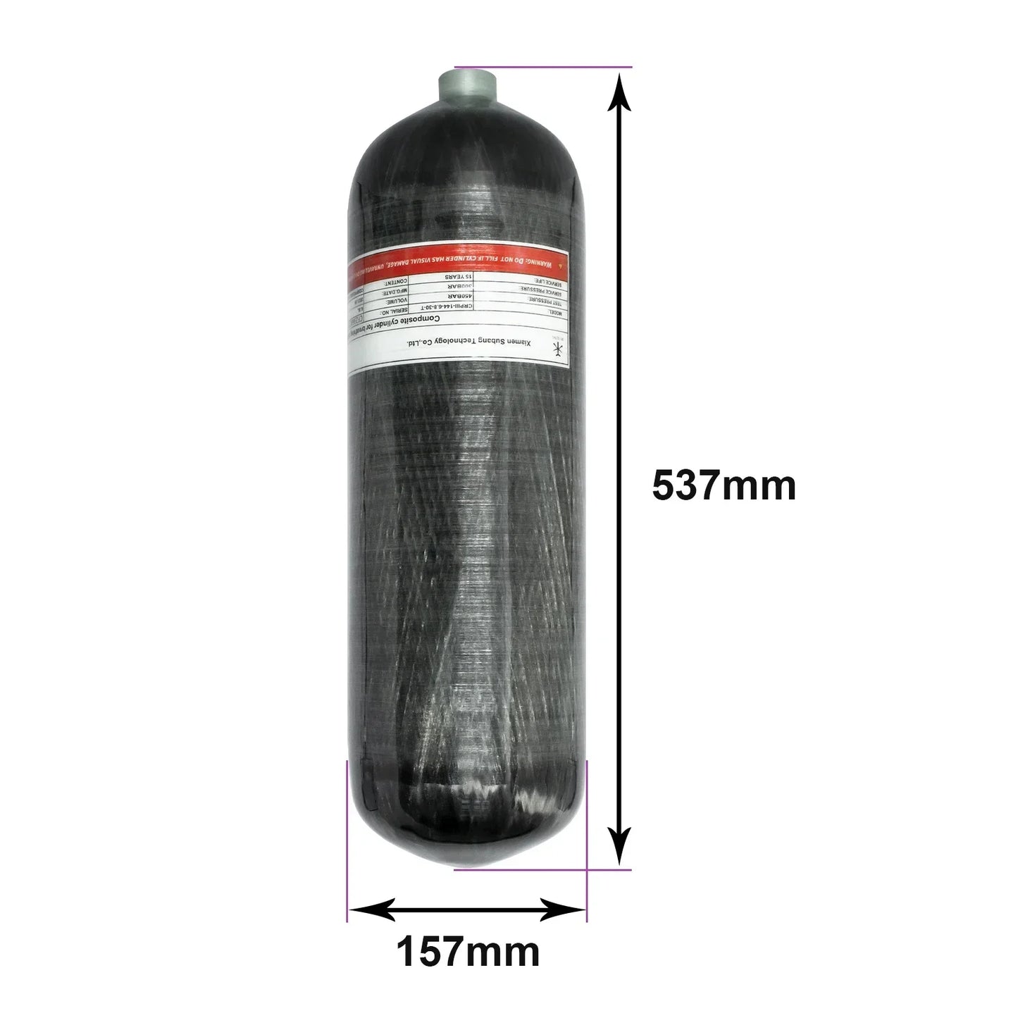 TUXING 300Bar 4500psi 6.8L Carbon Fiber Cylinder High Pressure Cylinder