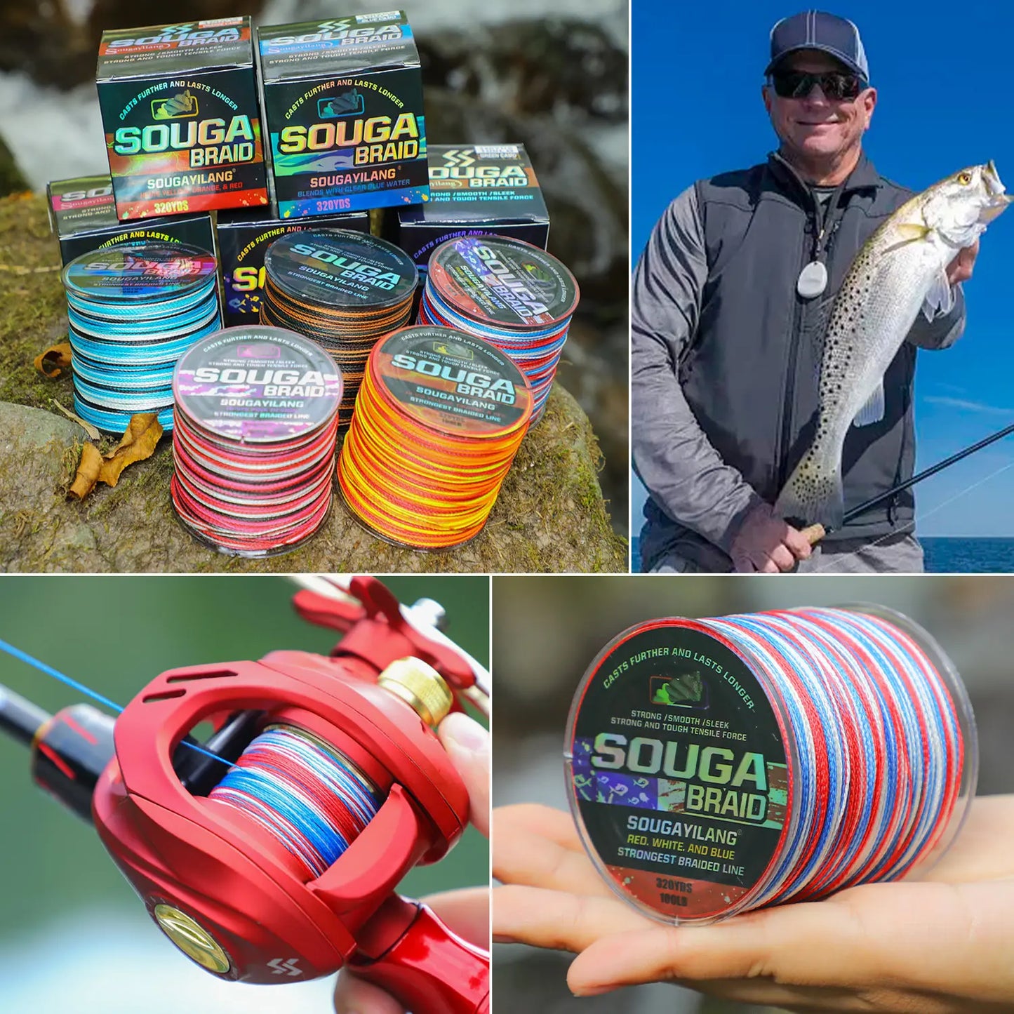 Sougayilang 4 Strand Braided Fishing Line