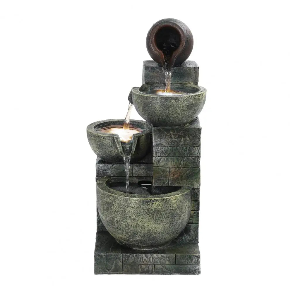 Stacked Stones Outdoor Water Fountain 4-Tiers