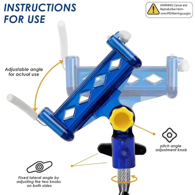 2-piece stainless steel fishing rod holder, 360° adjustable one-touch lock