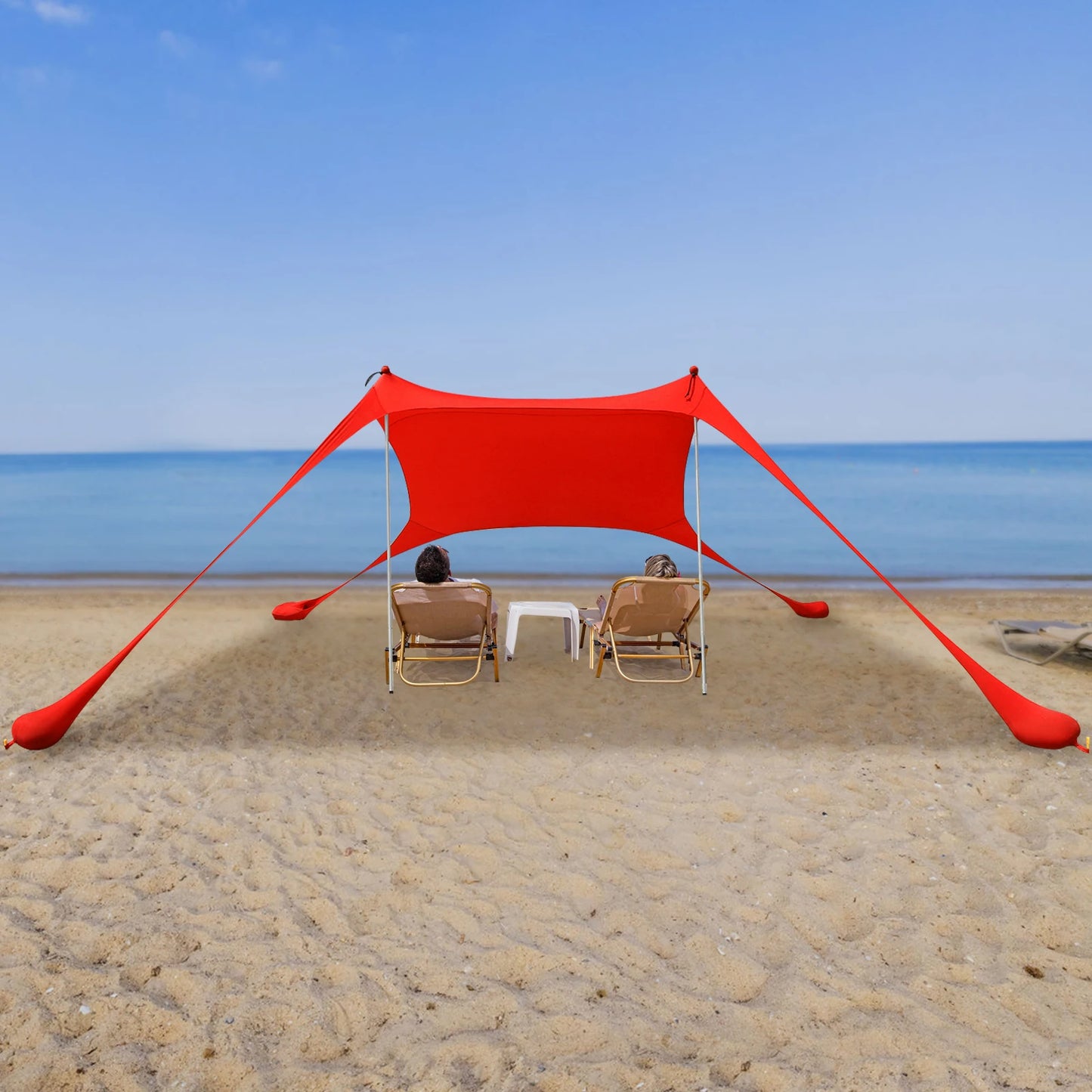 Hot Sell Portable Beach Canopy Tent Sunshade Polyester Fiber Easy Setup Outdoor Shelter for Camping Picnic Fishing Shelter Red