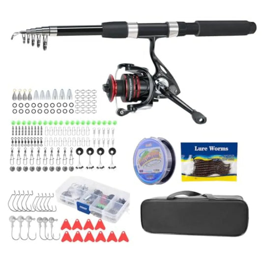 Fishing Pole Combo Set 2.1m 6.89ft with 145pcs Fishing Accessories Kit