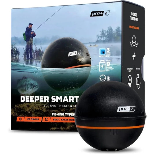 PRO+ 2 Sonar - Portable Fish Finder and Depth Finder for Kayaks, Boats and Ice Fishing With GPS Enabled