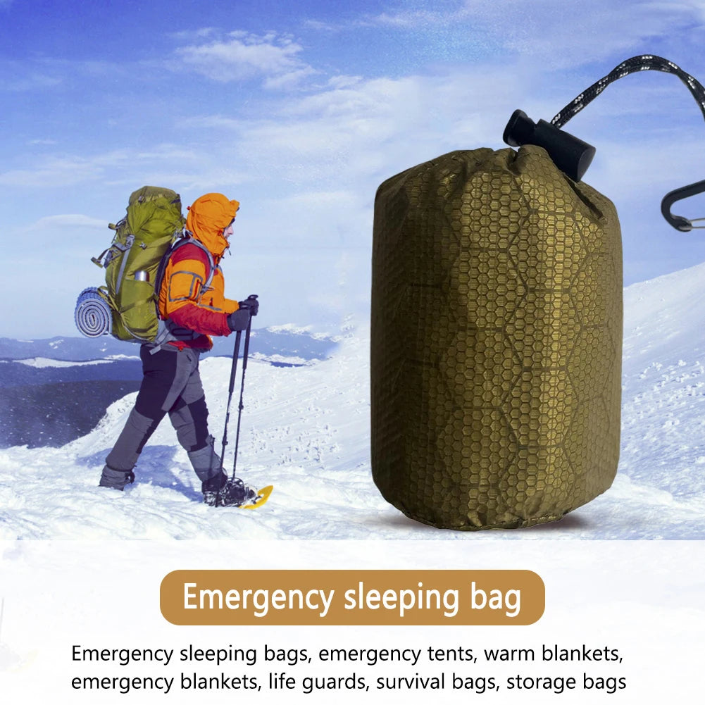 Emergency Thermal Sleeping Bag W/ PE Aluminum Film Portable Survival Blanket