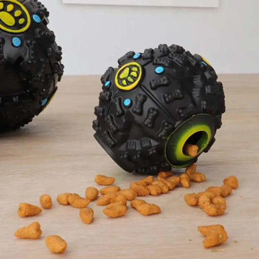 1PC Black Molars Bite Sound Toy Leaky Food Ball Dog Suitable for Large, Medium and Small Dogs